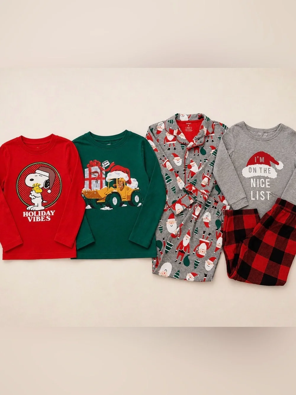 🎄 CARTERS++ Christmas Pajama 6pc Bundle for Kids – Size 4 – Good Condition 🎄